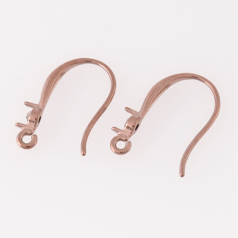 Швензи із нерж. сталі зі стразами, 17х11 мм, Рожеве золото (STL-055916)