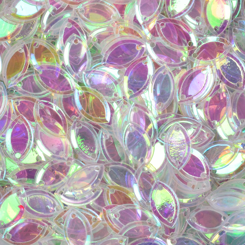 Паєтки Китай Човен, 9х5 мм, Прозорі АВ (PAI-052344)