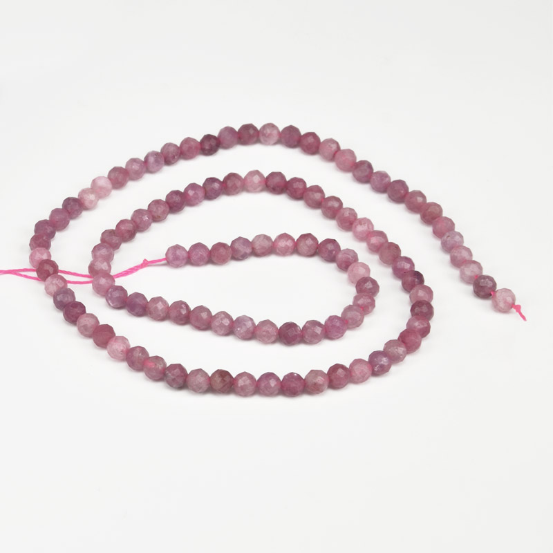 Бусины Турмалин, Натур. камень, 4-4,5 мм, Круглые граненые (BUS-037293)