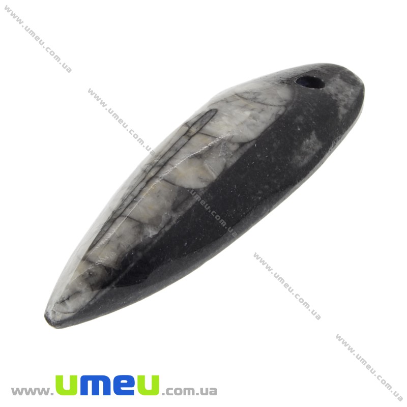 Підвіска з натурального каменю, Ортоцерас, 53х17 мм (POD-011983)