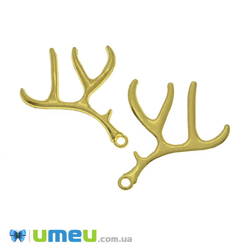 Підвіска метал. Ріг, 52х40 мм, Золото (POD-045046)
