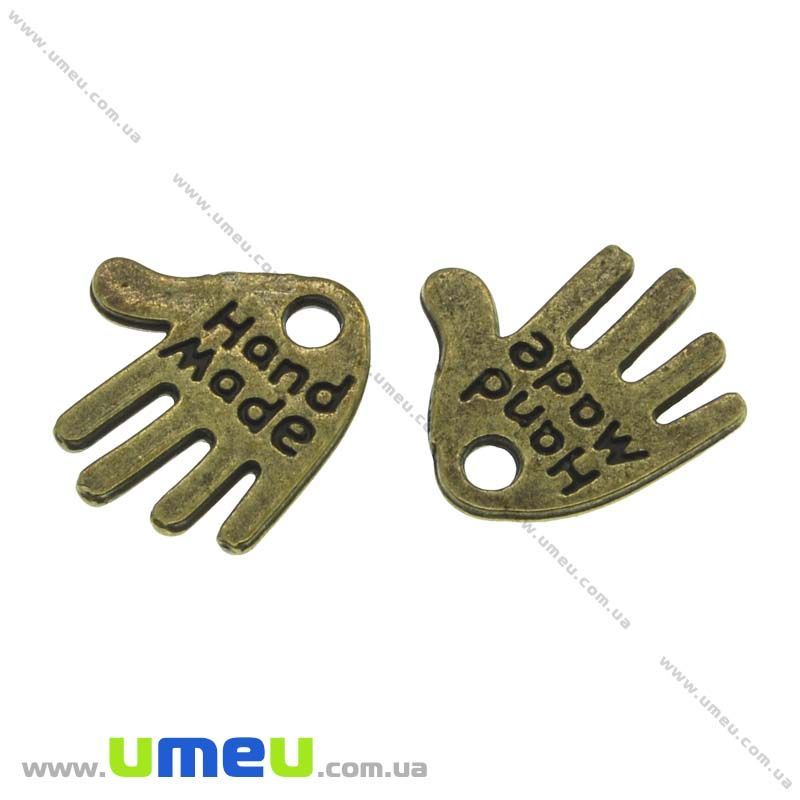 Набор подвесок метал. Рука (hand-made), 12 мм, Античная бронза (POD-001275)