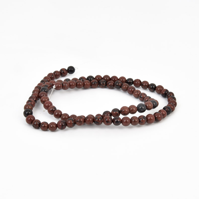 Намистини Обсидіан махогоновий, Натур. камінь, 4,5 мм, Круглі (BUS-058013)