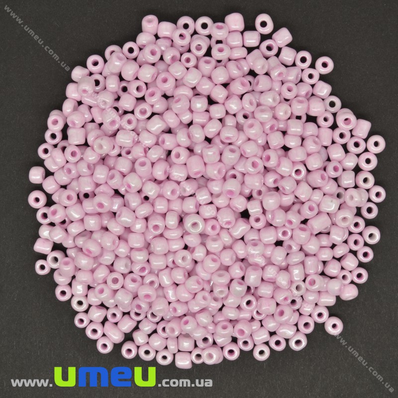 Бісер китайський великий, 6/0, Рожевий перламутровий, 4 мм (BIS-007972)