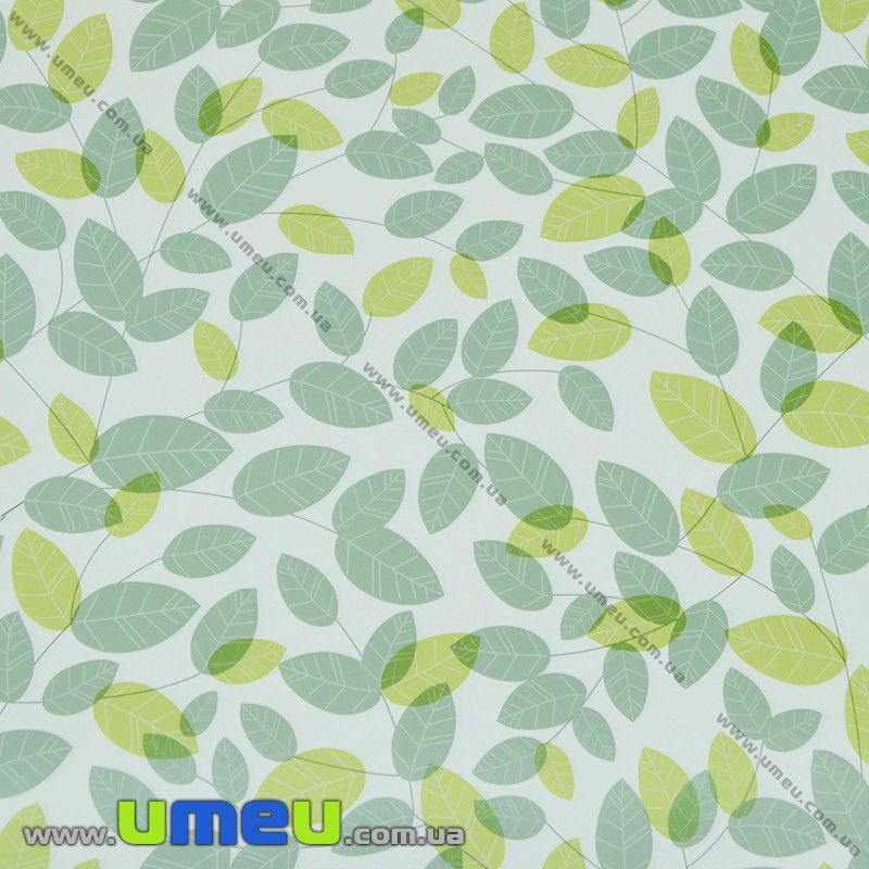 Пакувальний папір Листочки, Білий, 73х100 см (UPK-019229)
