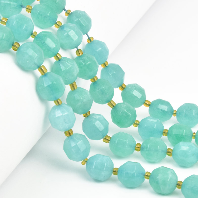 Намистини Доломіт, Натур. камінь, 10 мм, Круглі грановані (BUS-058214)