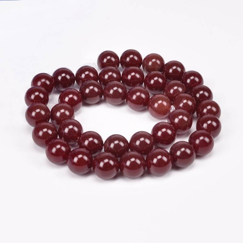 Намистини Агат червоний, Натур. камінь, 10 мм, Круглі (BUS-051620)