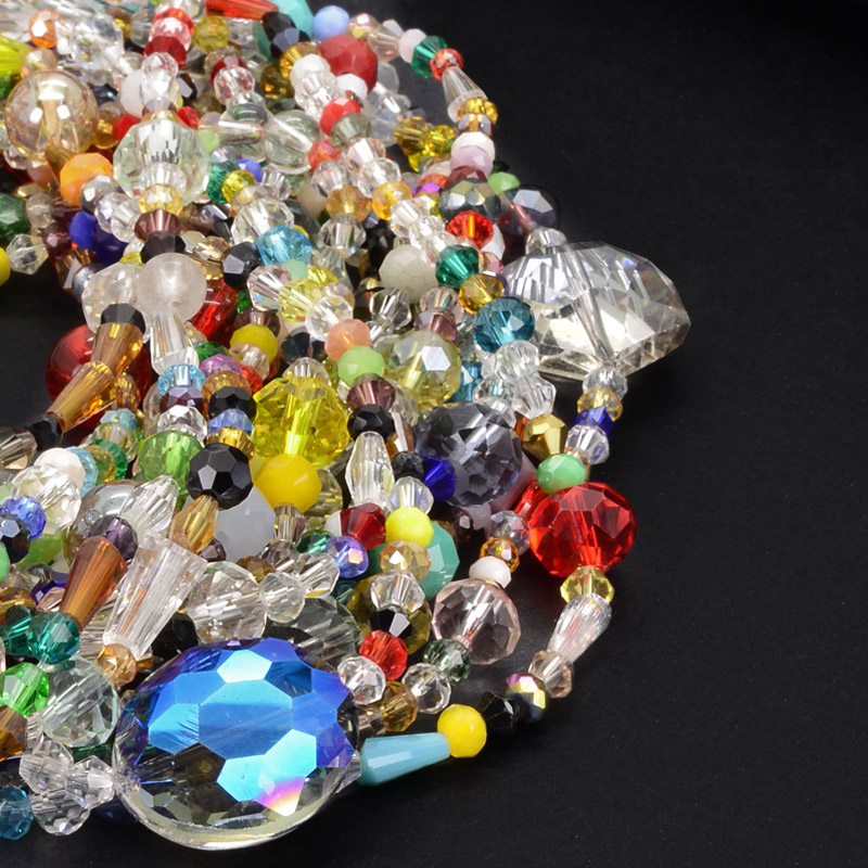 Намистини скляні, Мікс різнокольоровий (BUS-052181)