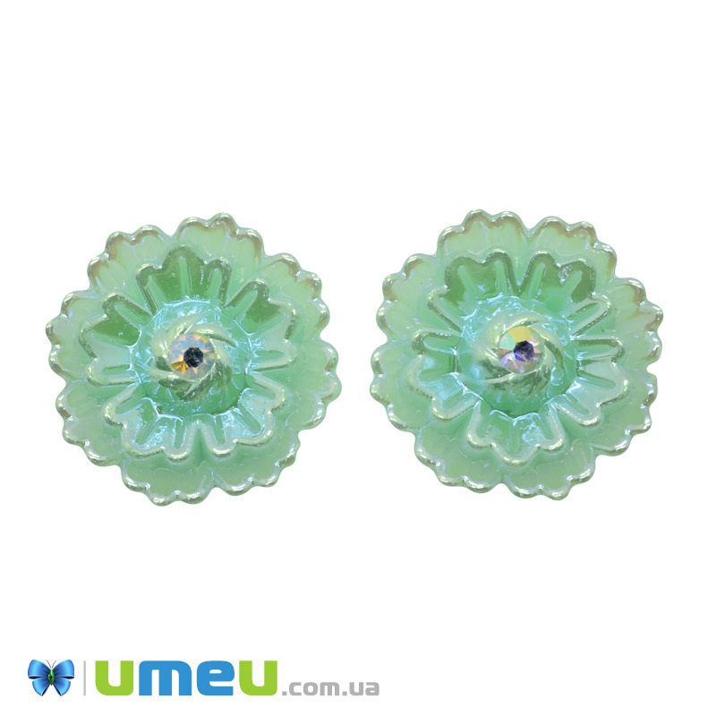 Кабошон из полимерной глины, Цветок мятный, 25 мм (KAB-050788)