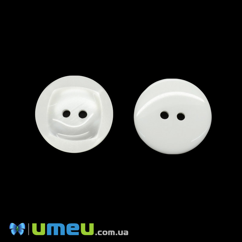 Гудзик пластиковий Круглий, 21 мм, Молочний (PUG-046504)