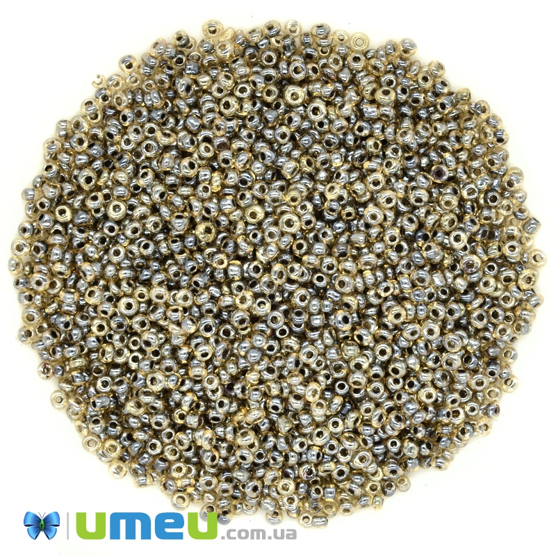 Бісер китайський дрібний, 12/0, Коричневий хамелеон, 2 мм (BIS-037705)