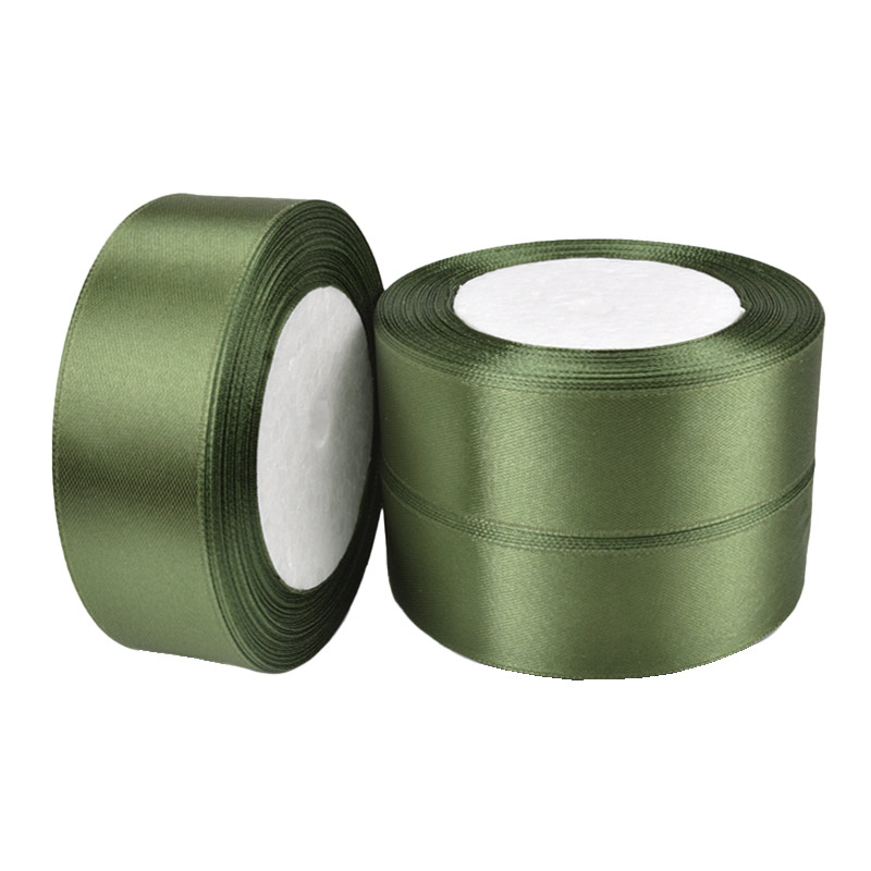 Атласна стрічка, 30 мм, Оливкова (LEN-061097)