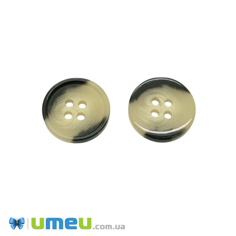 Гудзик пластиковий Круглий, 18 мм, Бежевий (PUG-046352)