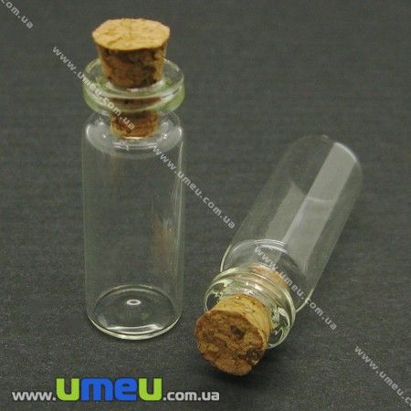 Скляна баночка з пробкою, 10х28 мм (DIF-001734)