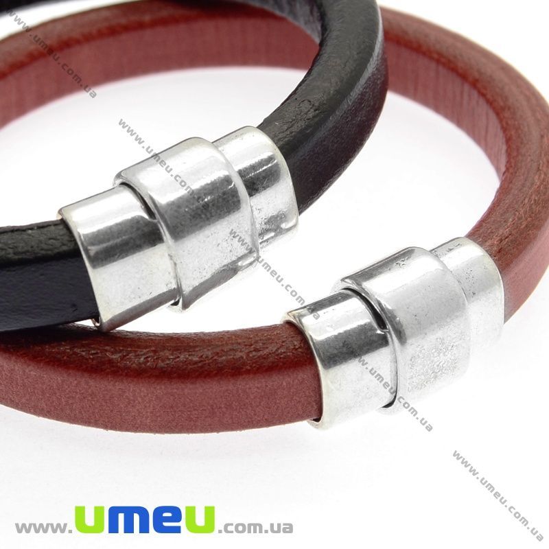 Замок магнитный для вклеивания шнура, Темное серебро, 20х15 мм (ZAM-009149)