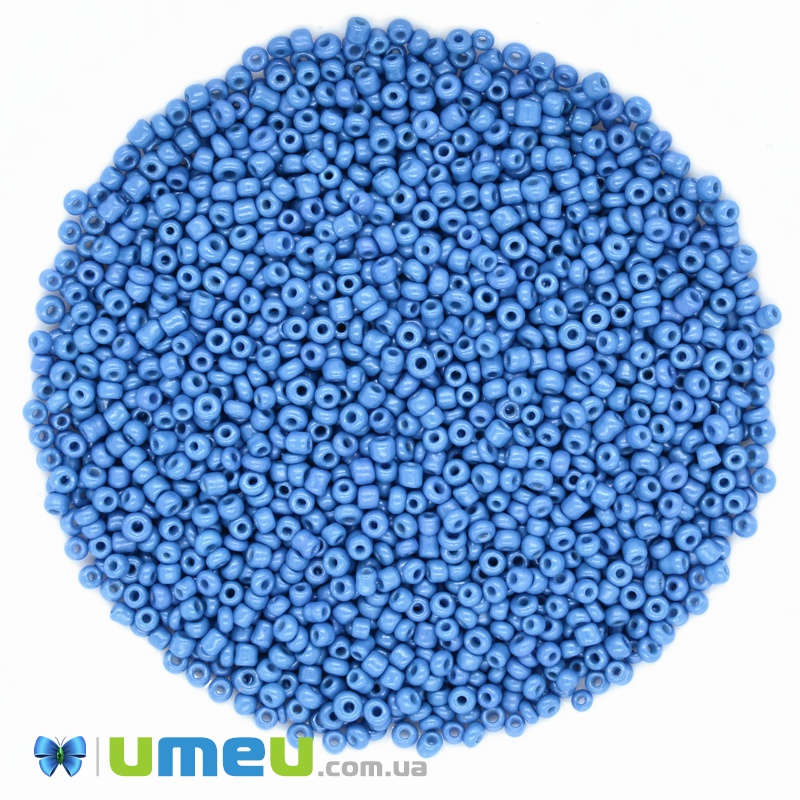 Бісер китайський дрібний, 12/0, Синій натуральний, 2 мм (BIS-037693)