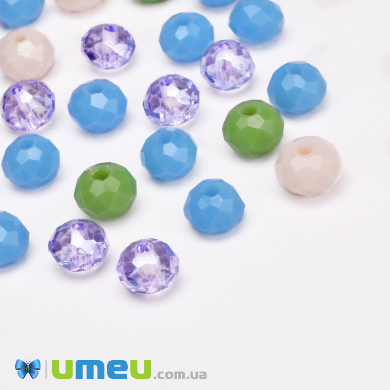 Намистини ронделі, 6х4 мм, Мікс (BUS-050942)