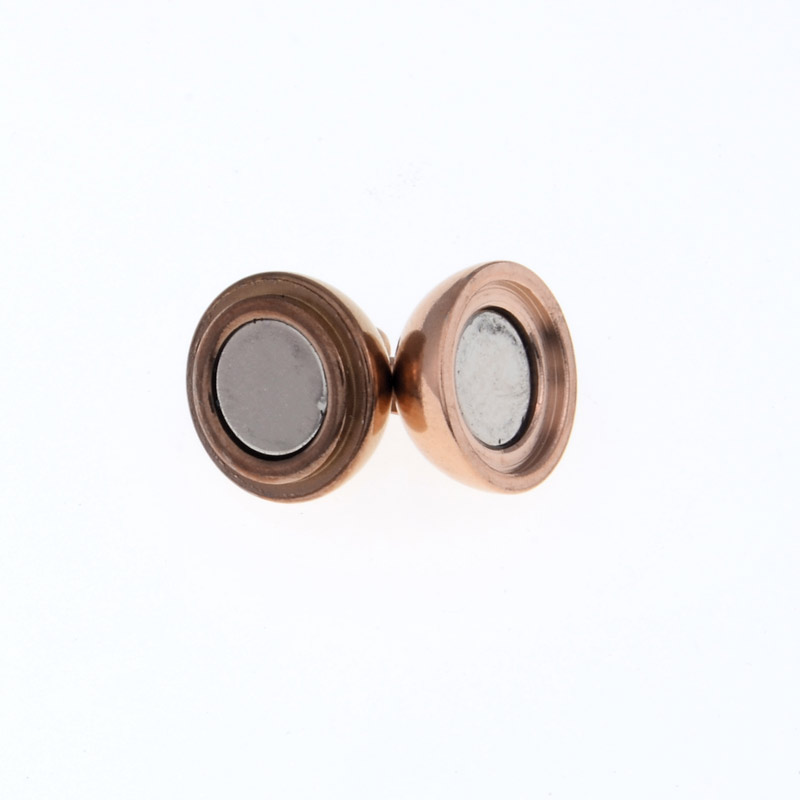 Замок магнітний з нерж. сталі круглий, 16,5х10 мм, Рожеве золото (STL-055645)