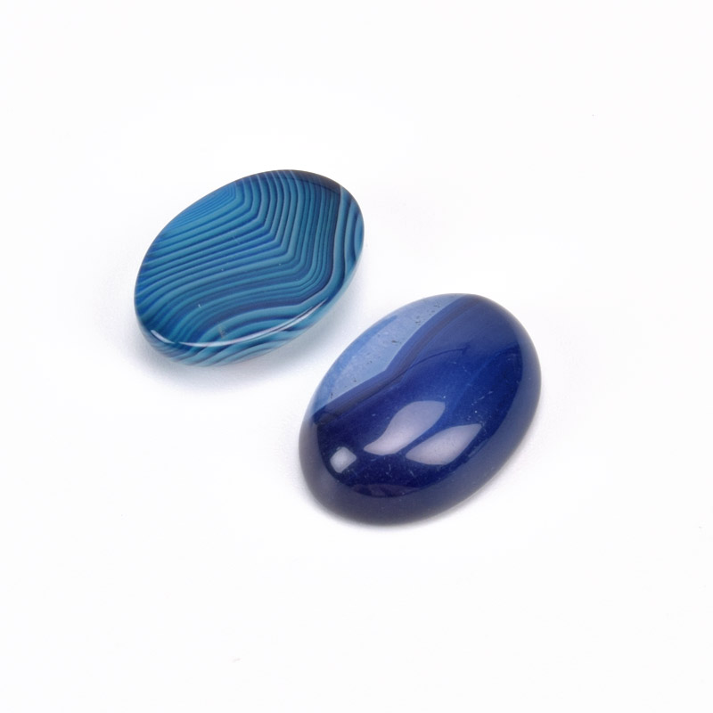 Кабошон нат. камінь Агат синій, Овал, 18х13 мм (KAB-012705)