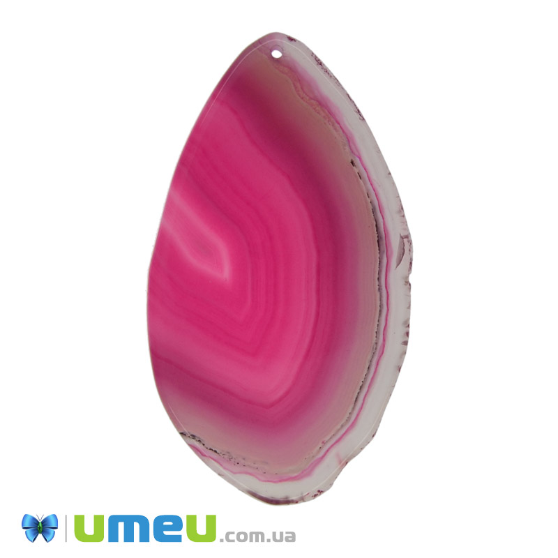 Зріз Агата, Рожевий, 76х43 мм (POD-020176)