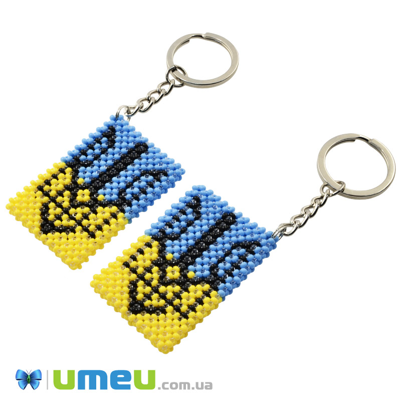 Брелок із бісеру Патріотичний, Тризуб, 48х32х5 мм (OSN-048012)