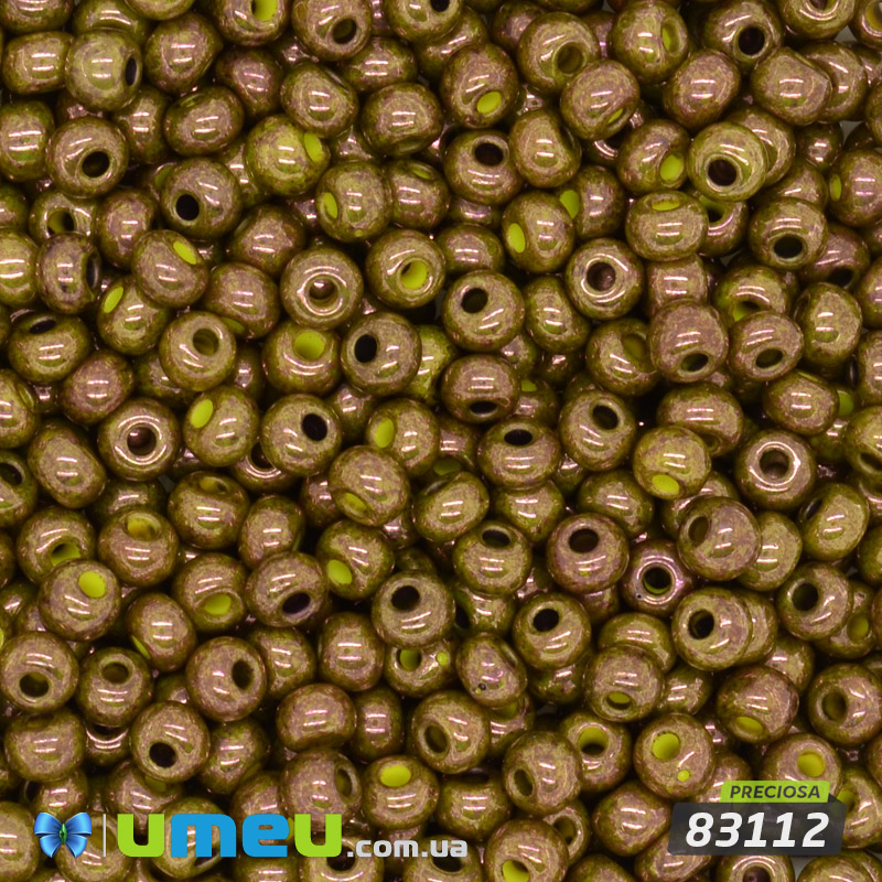 Бісер чеський 6/0, №83112, Бронзовий хакі, Перламутровий (BIS-044886)