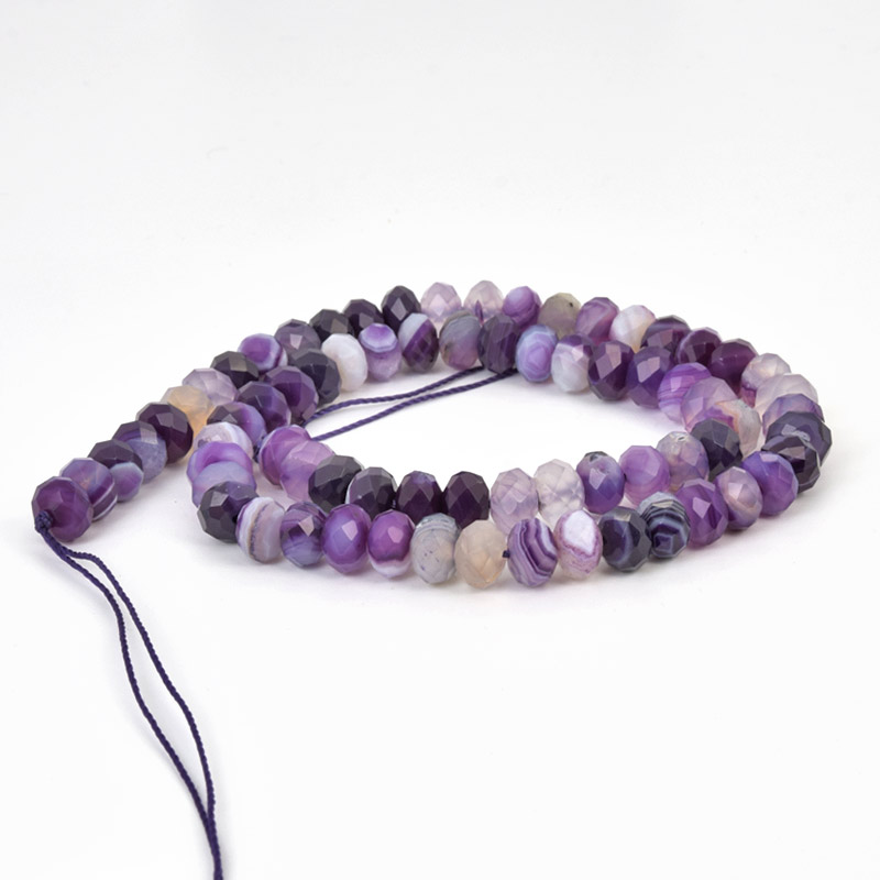 Бусины Агат фиолетовый, Натур. камень, 8х5 мм, Рондели (BUS-058170)