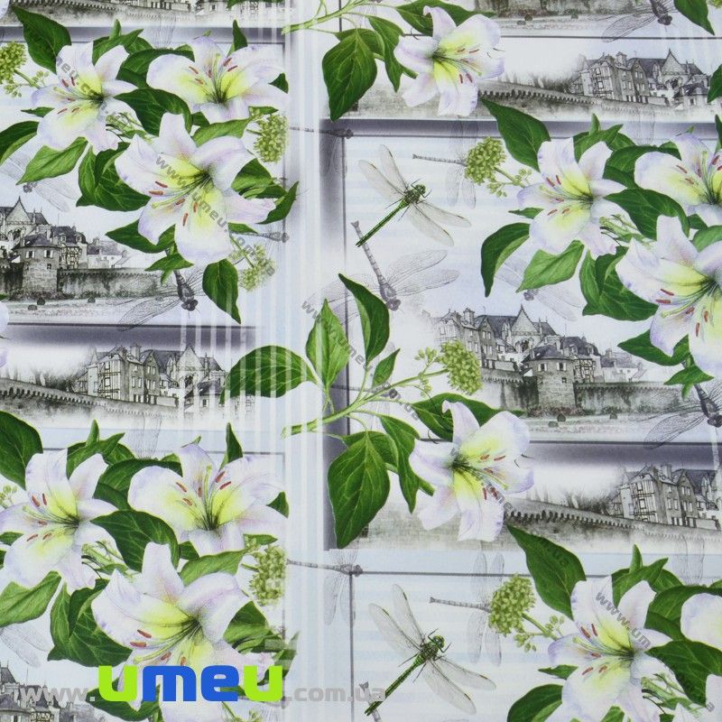 Пакувальний папір Лілії, Білий, 70х100 см (UPK-030292)