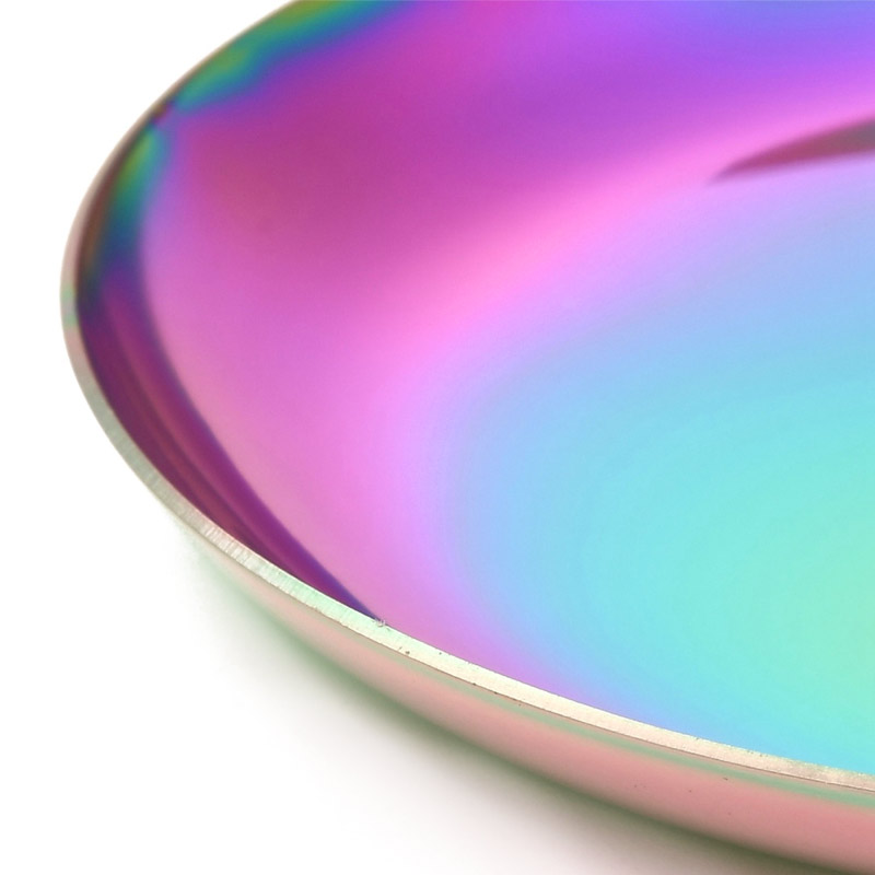 Декоративная тарелка из нерж. ст., 100х10 мм, Круглая, Разноцветная (INS-051977)