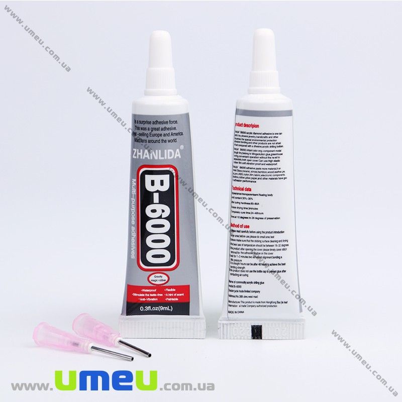 Клей B6000 для страз (с иглой), 9 мл (INS-009142)