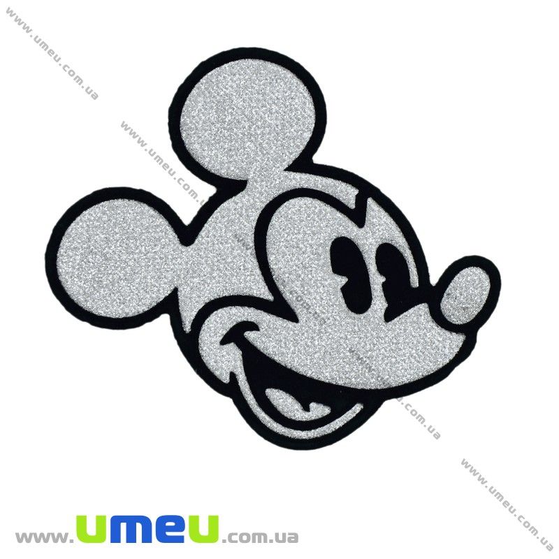 Термоаплікація блискуча Міккі Маус, 7,5х6,5 см (APL-020986)