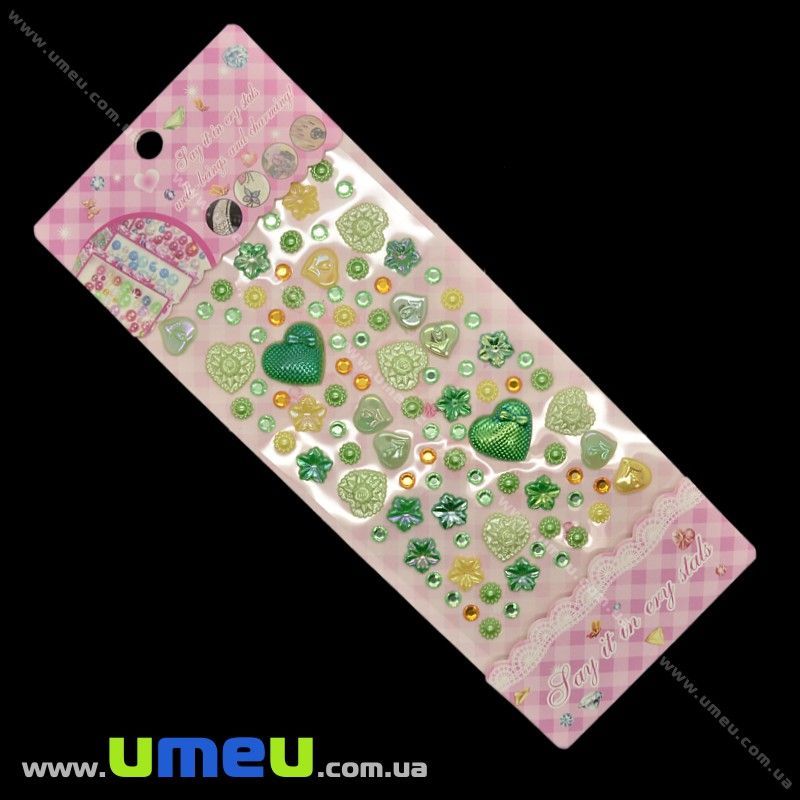 Декоративні елементи на клейовий основі, Зелені (DIF-024157)