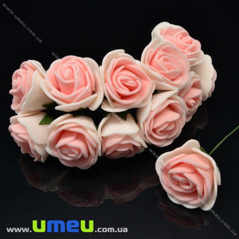 Роза латексная, 25 мм, Персиково-кремовая, 1 шт (DIF-015471)