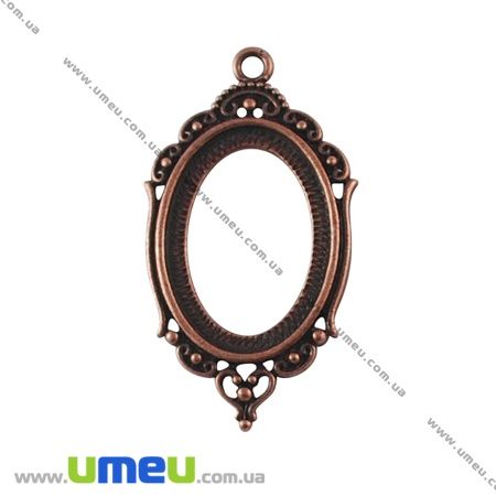 Основа рамка овальна, 42х24 мм, 25х18 мм, Мідь (OSN-009636)
