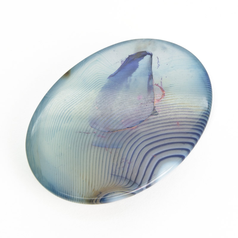 Кабошон нат. камінь Агат синій (2 сорт), Овал, 39,8 х29,4 мм (KAB-050606)