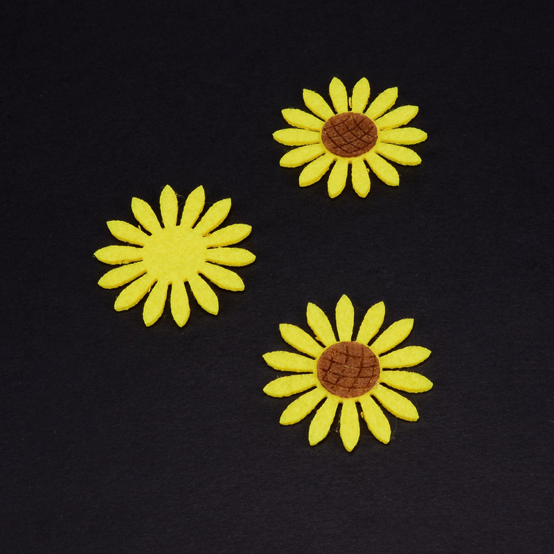 Декоративний виріб із фетру Соняшник, 4 см, Жовтий (FLT-056522)