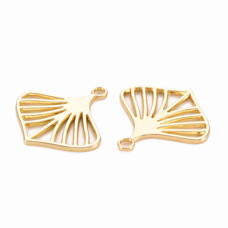 Підвіска метал. Листочок, Стійке покриття, 23х22 мм, Світле золото (POD-053554)