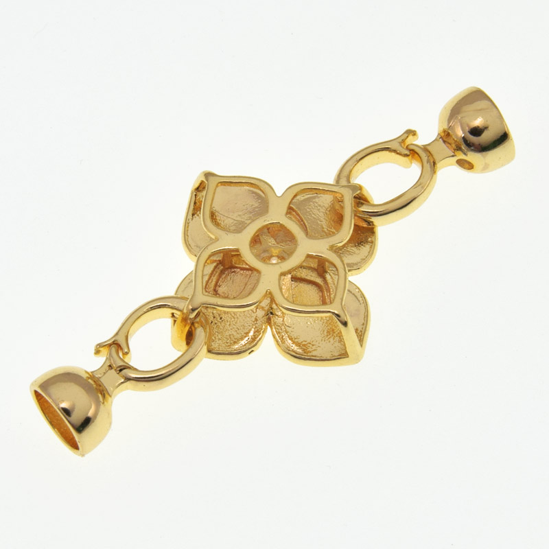 Застёжка, 43х21 мм, Латунь с покрытием 18 kt (ZAM-060886)