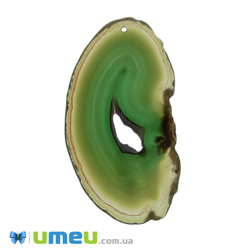 Зріз Агата, Зелений, 89х47 мм (POD-001698)