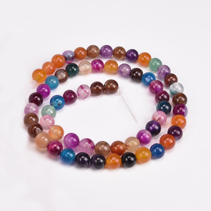 Бусины Агат разноцветный, Натур. камень, 6 мм, Круглые (BUS-051729)