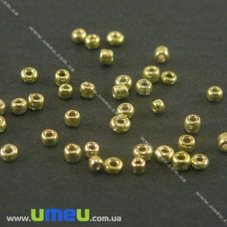 Бісер китайський дрібний, 12/0, Золотистий металік, 2 мм (BIS-000487)