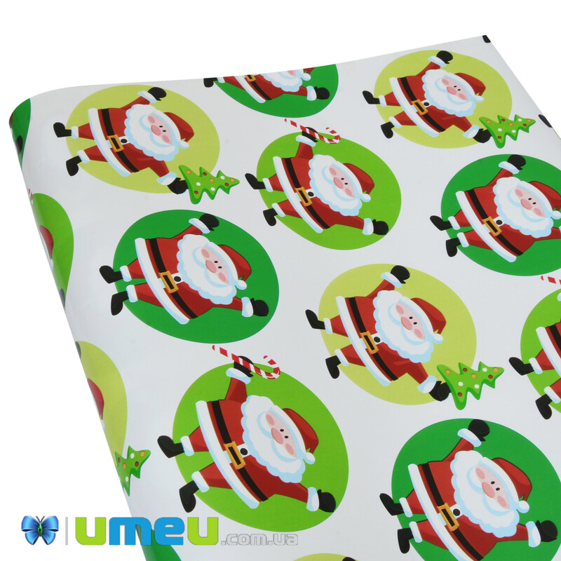 Пакувальний папір Новорічний, Білий, 75х100 см (UPK-043019)