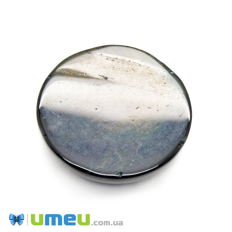 Кабошон нат. камінь Агат синій, Круглий, 20,3 мм (KAB-049996)