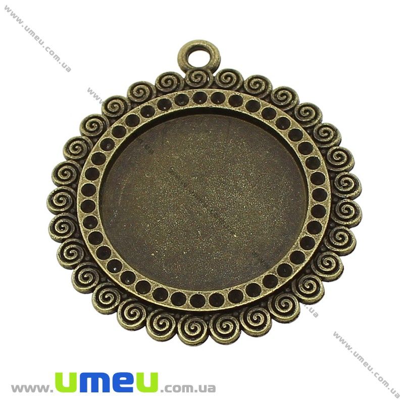 Основа кругла, 51х46 мм, 30 мм, Антична бронза (OSN-028243)