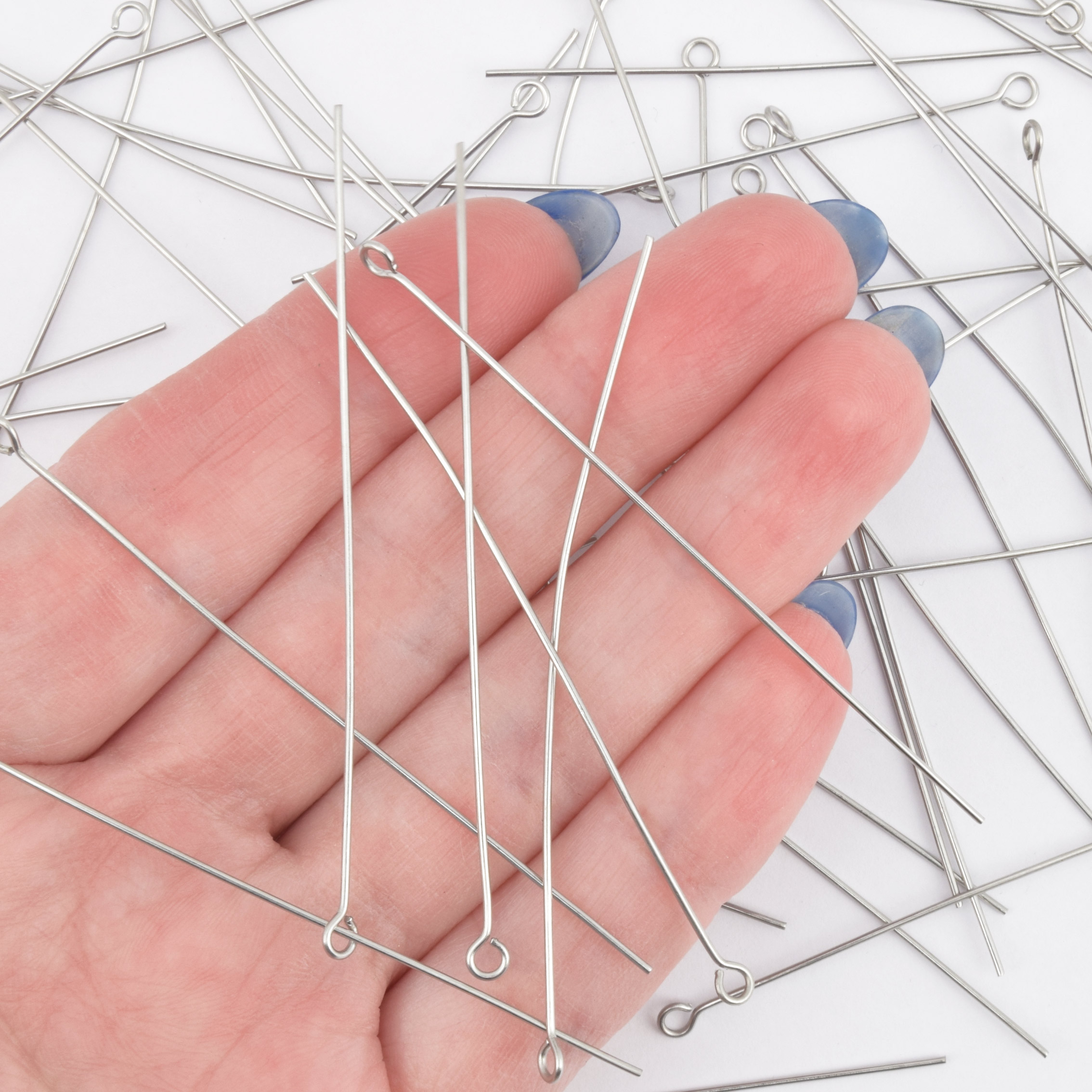 Булавки из нерж. стали, 65 мм, Темное серебро (STL-056224)