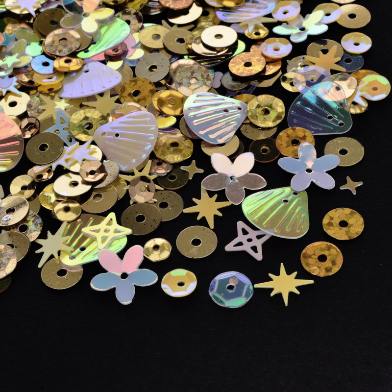 Паєтки Китай Мікс, 2-13 мм, Золотисті АВ (PAI-052843)