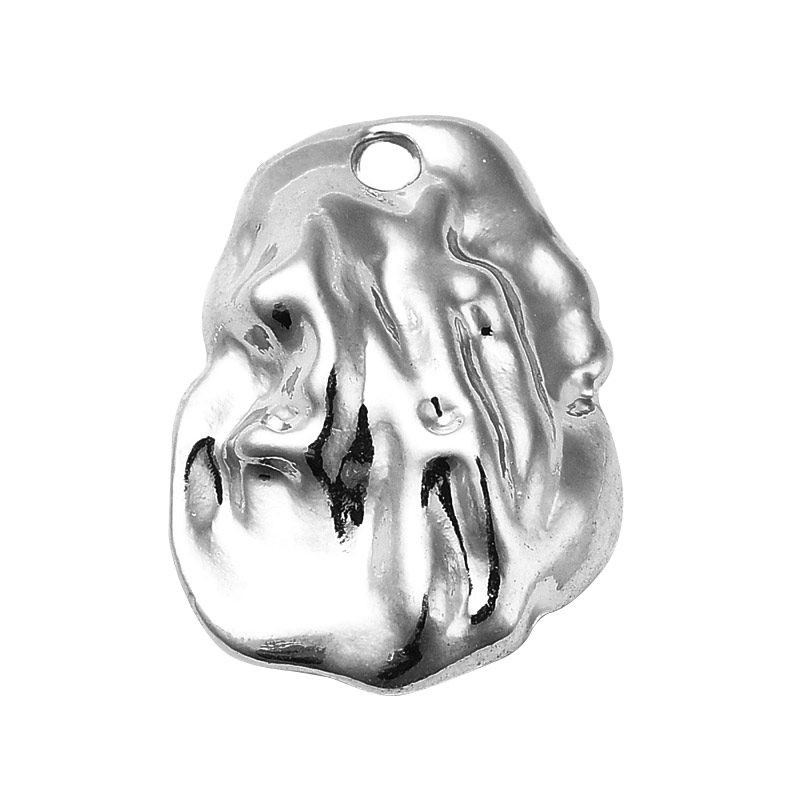 Підвіска метал. Самородок, Стійке покриття, 19х14 мм, Темне срібло (POD-053557)