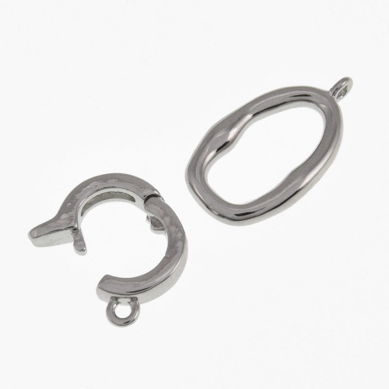 Застёжка, 31,5х12 мм, Латунь с покрытием Родий (ZAM-060879)