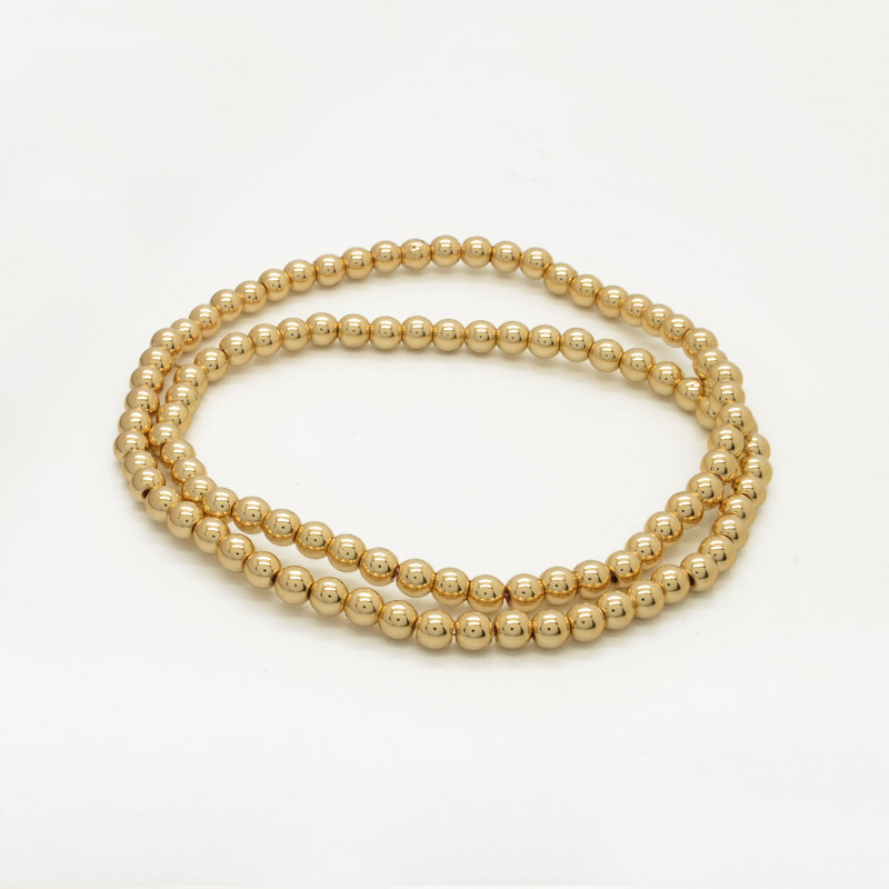 Бусины Гематит, Натур. камень, 4,5 мм, Круглые, С покрытием, Золотистые (BUS-053998)