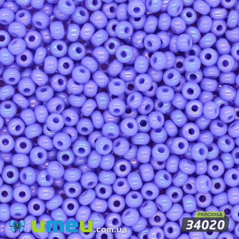 Бісер чеський №872/34020, Блакитний АВ, Перламутровий, 10/0 (BIS-047757)